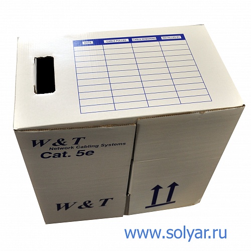 Кабель W&T UTP-4, 24AWG кат.5, внутр., сеч.0,51, медь