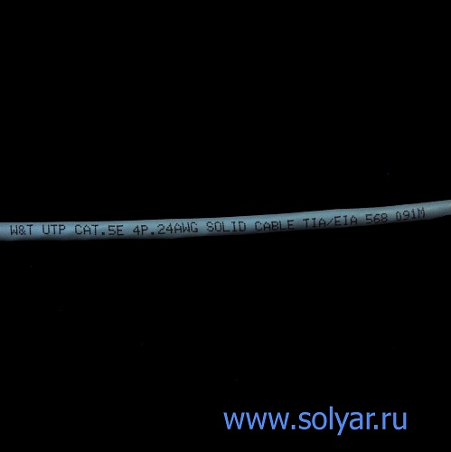 Кабель W&T UTP-4, 24AWG кат.5, внутр., сеч.0,51, медь